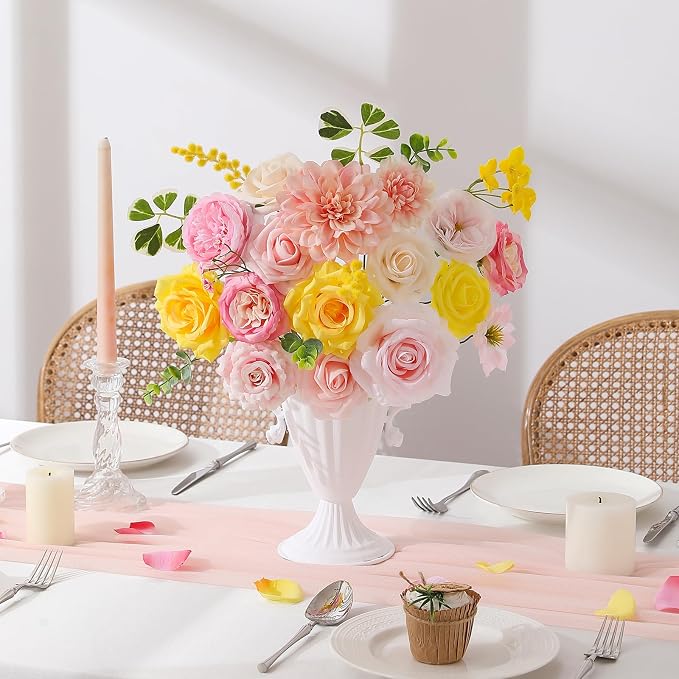 Artificial Flowers Fake Rose Flowers Dahlia - Image 7