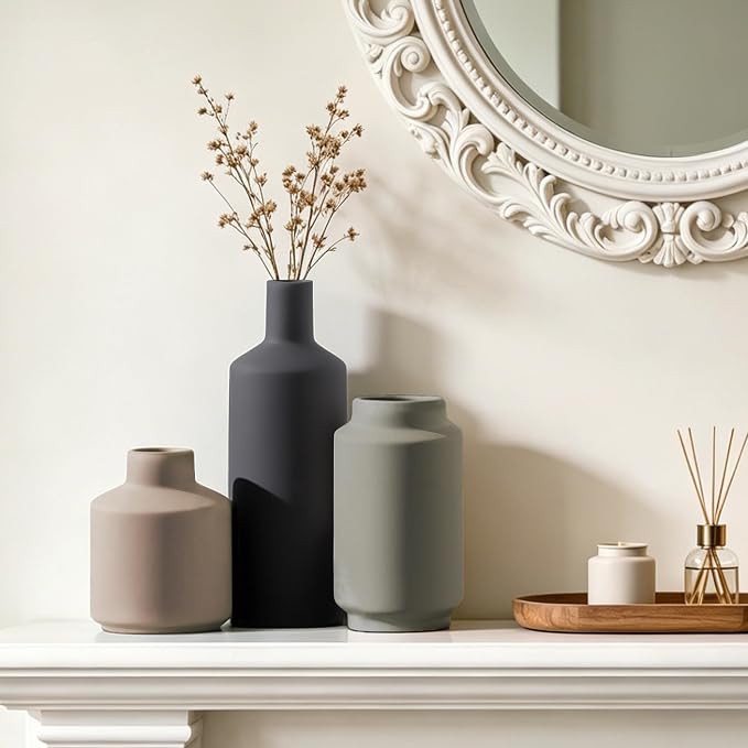 Ceramic Vase Set of 3, Modern Decorative Vases - Image 9