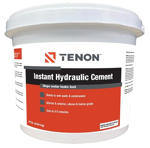 Tenon Instant Hydraulic Cement, 10 Pounds | Hydraulic Water Stop Cement by Tenon