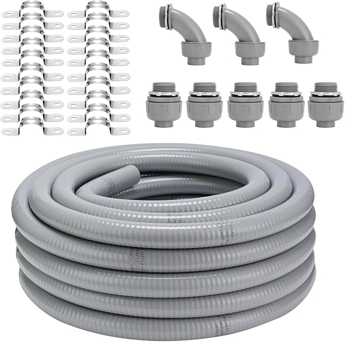 Liquid-Tight Conduit Connector Kit, Flexible Non Metallic Liquid Tight by FeverLZong