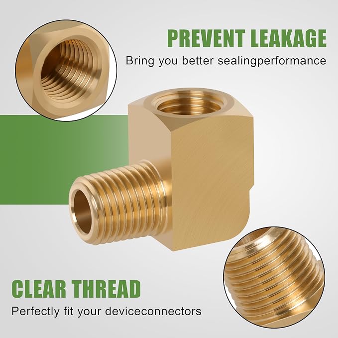2Pcs Brass Pipe 90 Degree Barstock Street elbow, 3/8" x 3/8" | 3/8 Inch NPT - Image 4