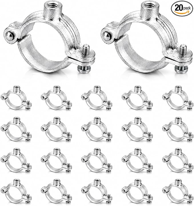 20 Pack 1-1/2 in. Hinged Split Ring Pipe Hanger, Tubing and Industrial Vintage by Unknown
