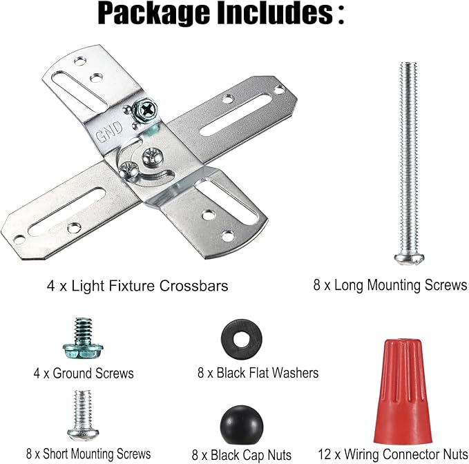 OwnMy 4PCS Rotatable Light Fixture Mounting Brackets Ceiling Fan Brackets | - Image 2