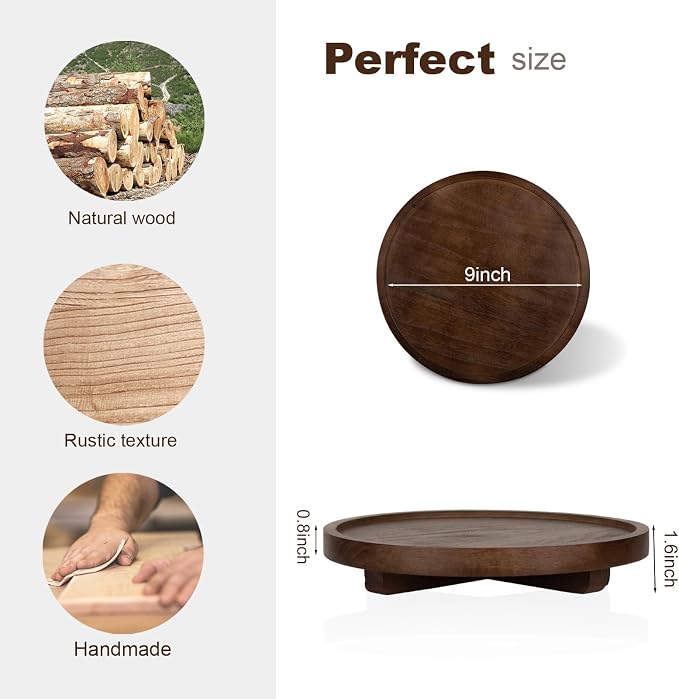 Round Decorative Tray Farmhouse Kitchen Decor Soap Dish, Lightweight, Easy Clean - Image 3