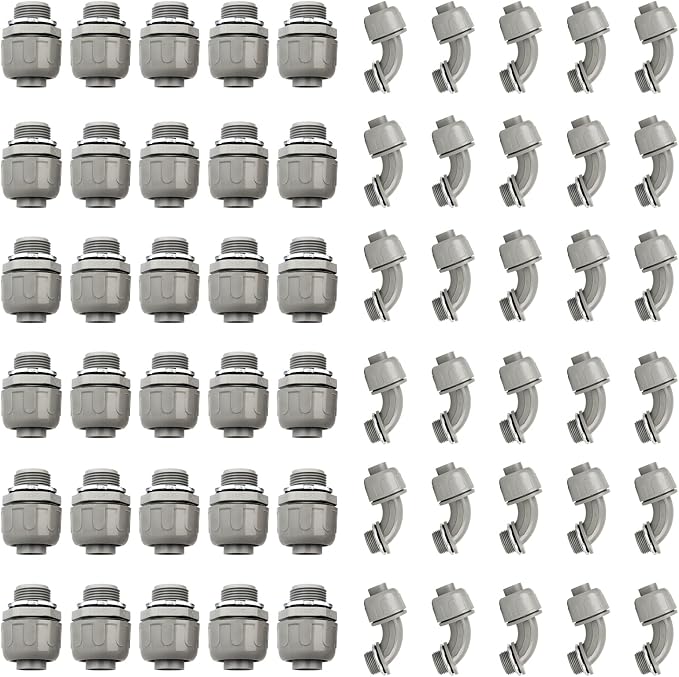 Conduit Connectors, 3/4 Inch Liquid Tight Connector NPT Non-Metallic by HDHAODA