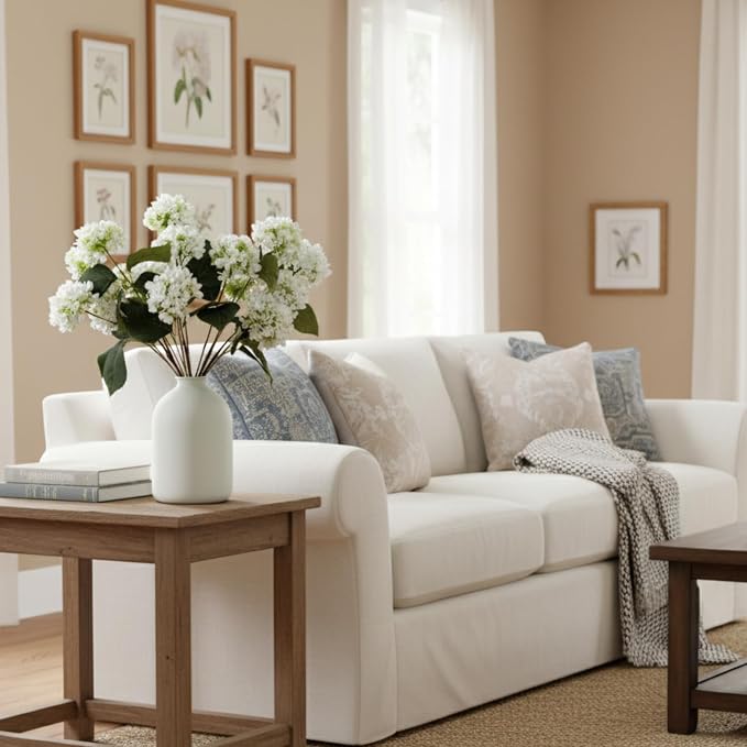 Small Faux Hydrangea Flowers 5 Stems - Image 6