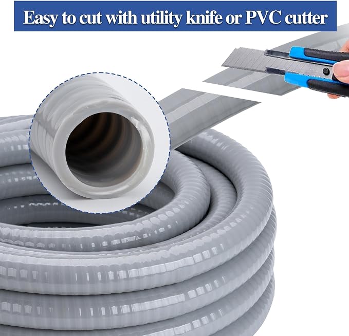 1/2 Inch 10 FT Liquid-Tight Conduit and Connector Kit | Non Metallic Flexible - Image 5