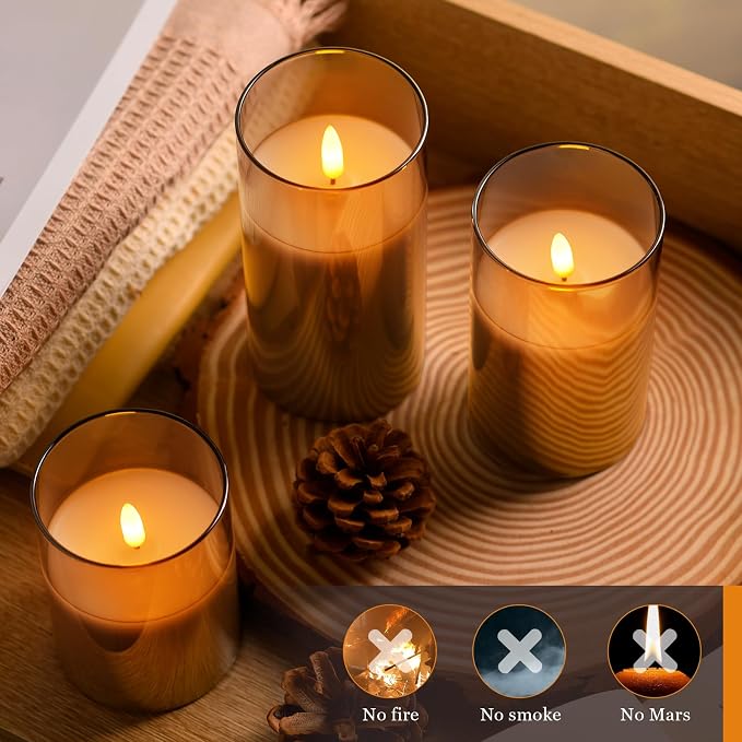 Tyawon Glass Battery Operated LED Flameless Candles - Image 5
