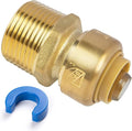 1/2" PTC to 3/4" NPT Male Reducing Adapter Push-Fit, Push to Connect Brass by KAINGA