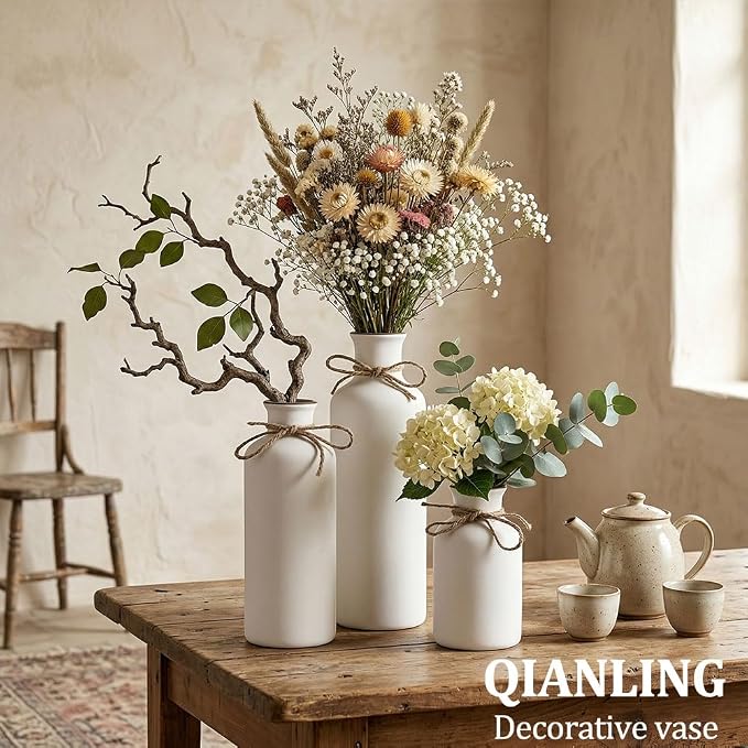 White Ceramic Vase Set - Image 5
