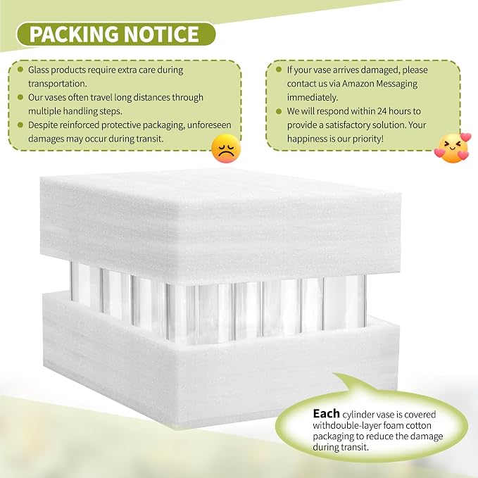 12Pack Glass Cylinder Vases for Centerpieces - Image 4