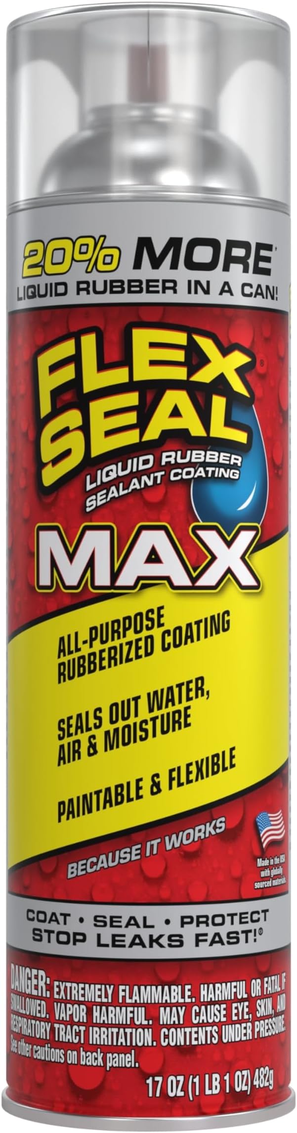 Flex Seal MAX, 17 oz, Stop Leaks Instantly, Waterproof Rubber Spray On Sealant by FlexSealProducts