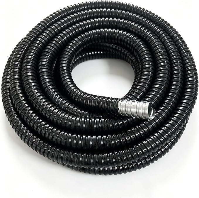 25ft1/2in Flexible Electrical Conduit, PVC-Coated Liquid-Tight, Galvanized by Unknown