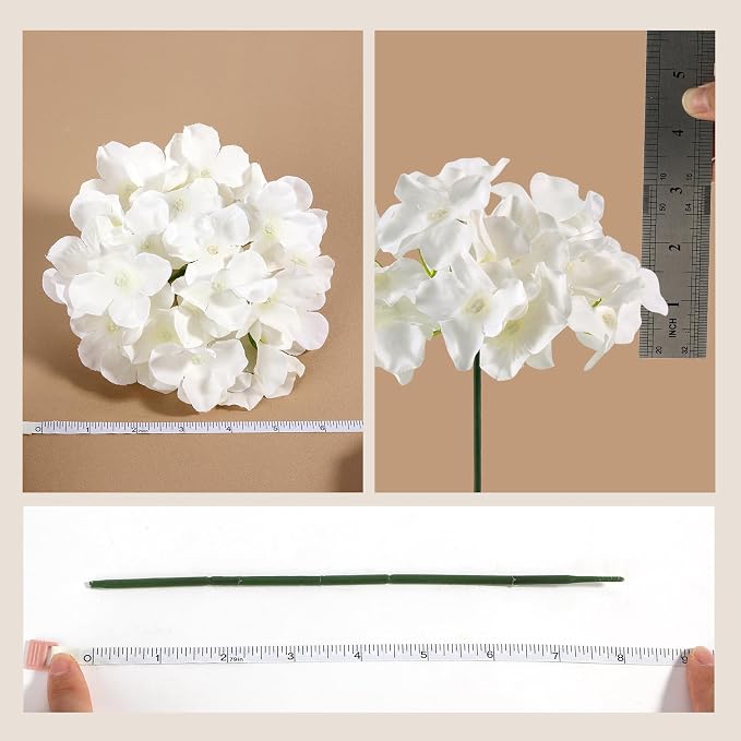 Auihiay 204Pcs Hydrangea Artificial Flowers Bulk, Silk Hydrangeas Flowers | - Image 8