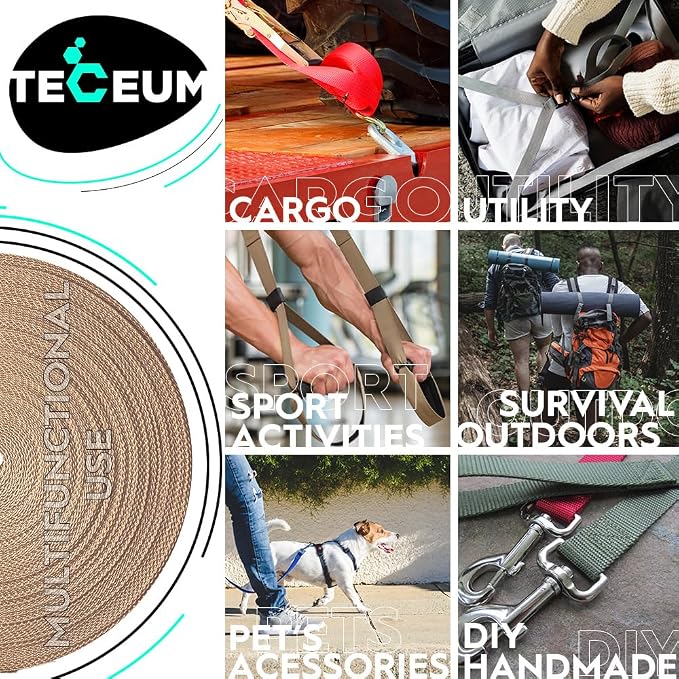 Webbing Strap, 3/4" to 2", 10-50 Yds, EDC gear, backpack repair and pet dog - Image 4