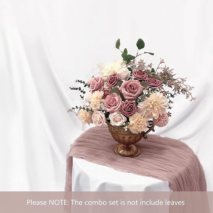 FACINOC Roses Artificial Flowers Pink Bouquets Box Set - Image 8