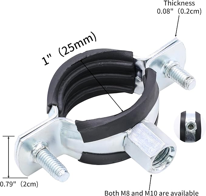 10 PCS Split Ring Pipe Hanger Heavy Duty Adjustable Pipe Bracket Clamp Wall - Image 2