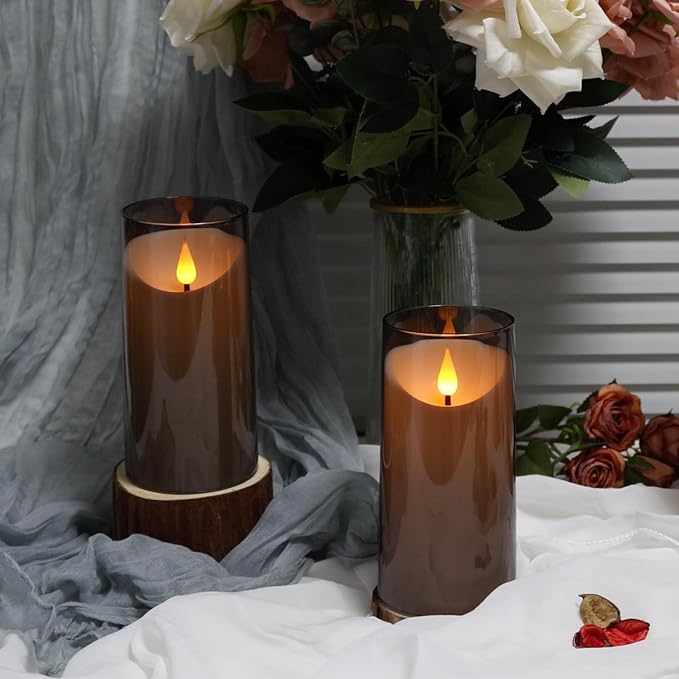 NURADA Flameless Candles with Remote Timer: 3D Wick Battery Operated Led Pillar - Image 4