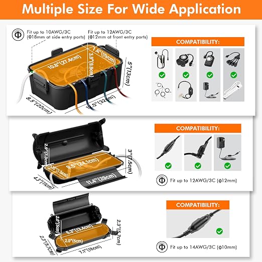 RESTMO Outdoor Extension Cord Cover, IP44 Waterproof Electrical Box | - Image 6