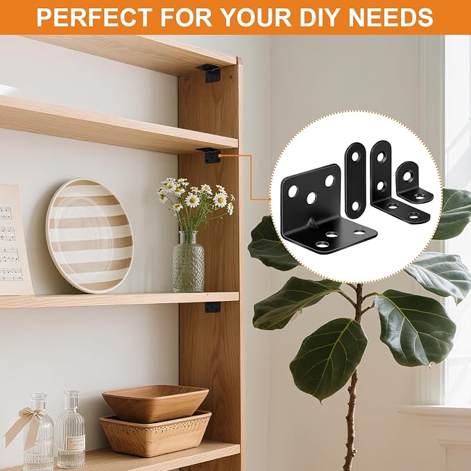 34 Pack L Bracket Corner Brace Kit, 4 Sizes Stainless Steel Corner Bracket | 90 - Image 6