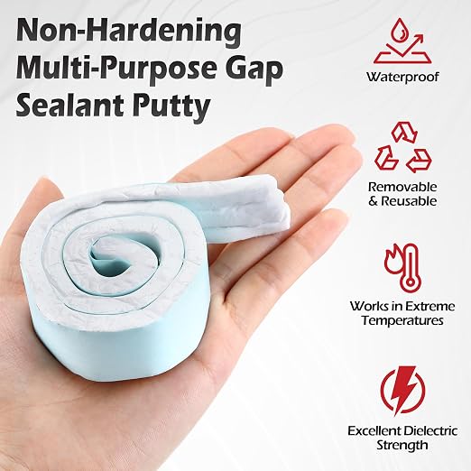 2 Pack Moldable Silicone Putty White Pre-Cut Strips | 1.5 ft x 1 in Non - Image 3