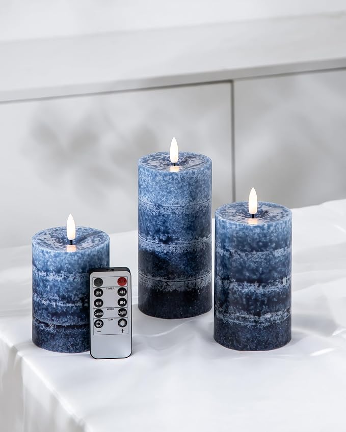 Stmarry Gradient Navy Blue Flameless Candles - Image 2