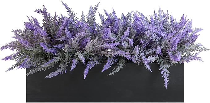 Winlyn 14" Artificial Lavender Arrangement Faux Lavender Flowers in Rustic by Winlyn