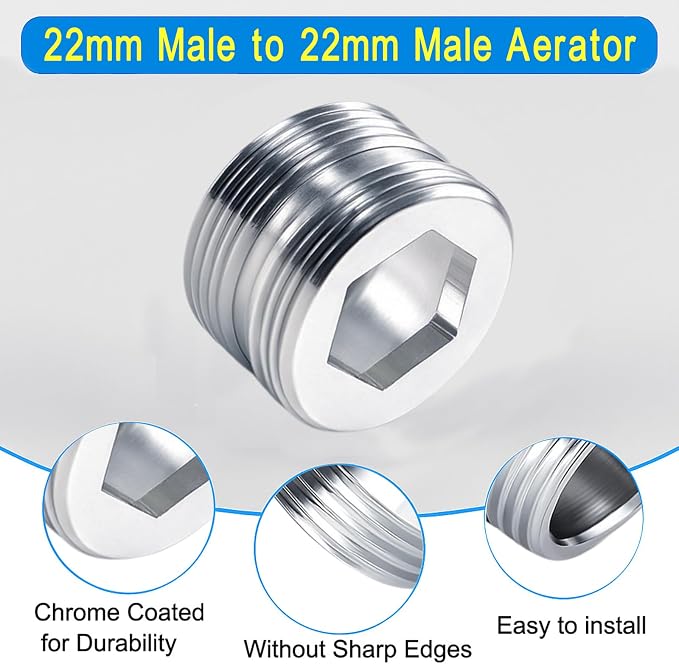 Faucet Aerator Adapter, 55/64" Male to 55/64" Male | Chrome Brass Faucet - Image 5