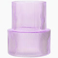 Ribbed Glass Vase, Flower Vase, Fluted Purple Vases by YANWE
