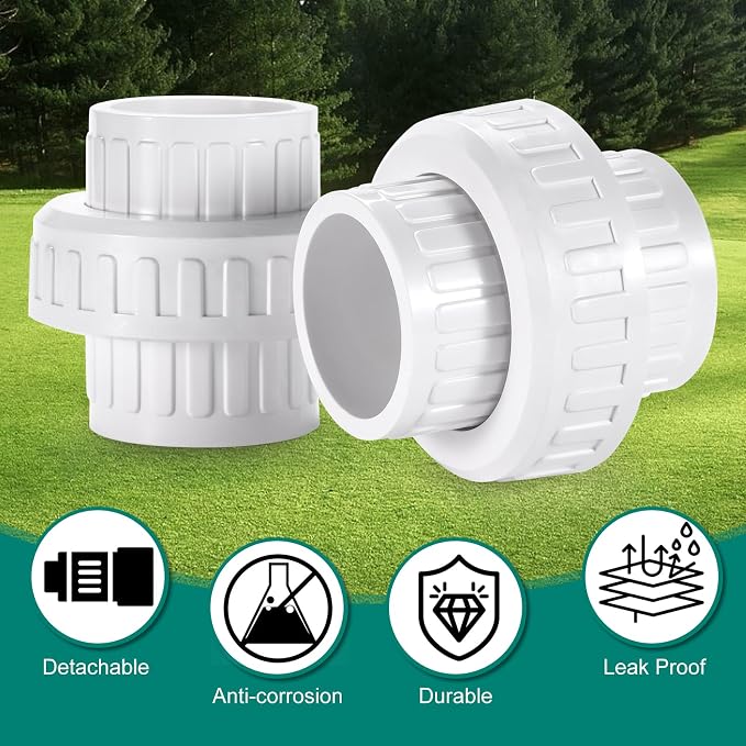 1-1/4" PVC Union Coupling Pipe Fitting, 1-1/4" PVC Slip Union Schedule 40 - Image 6