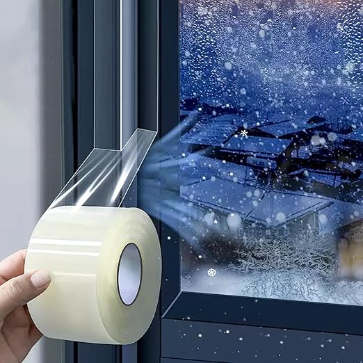 Transparent Window Weather Sealing Tape 2IN x 35 yd Draft Isolation No Residue by FOURGUNFuture