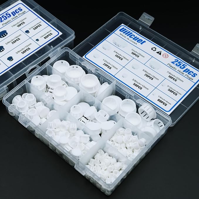 255PCS Plastic Hole Plugs White Plastic Plug Kit Flush Type Hole Plugs | 8 - Image 5