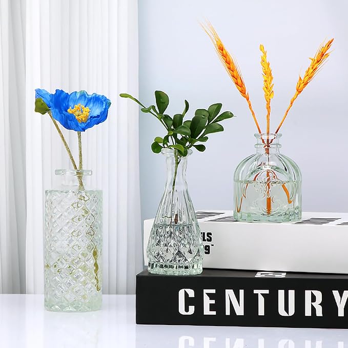 Clear Flower Vase Set, Glass Bud Vase in Bulk Set of 8 | Artistic and Cultural - Image 4