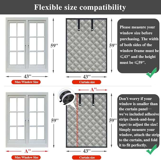 43"x59" Window Insulation Kit for Winter, 3Layer Thermal Window Insulation - Image 5