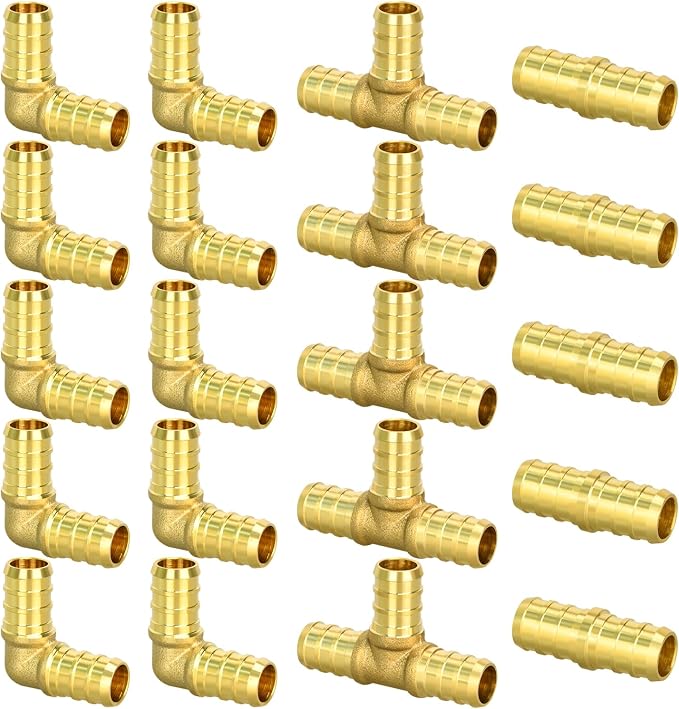 20pcs 1/2" Brass PEX Fitting Combo by PXZBLG