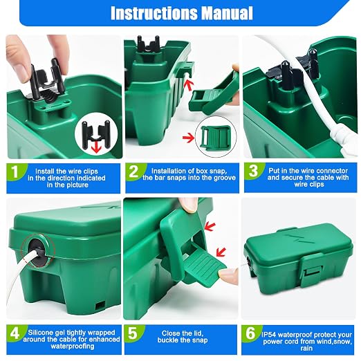 Hrensaw 3PCS Small Weatherproof Electrical Connection Box, Outdoor Electrical - Image 6