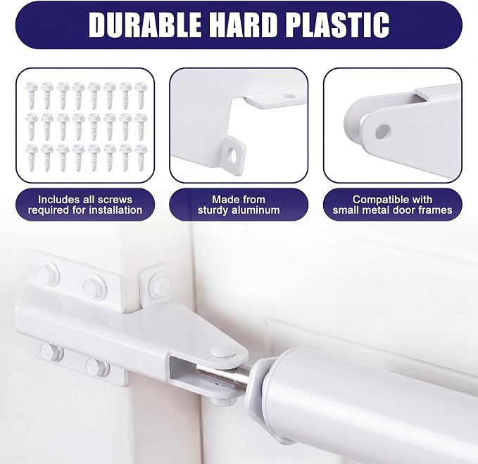 4 Pcs Aluminum Jamb Bracket Aluminum Screen Door Closer Bracket Storm Hardware - Image 3