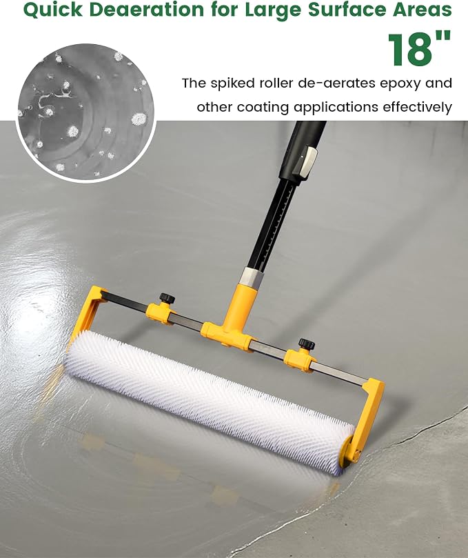 VOOMEY 18 Inch Spiked Roller for Epoxy Floor & Self Leveling Cement | Large - Image 5