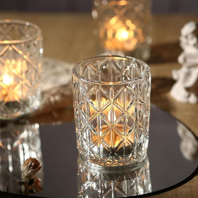 72 Pack Votive Candle Holders, Vintage Glass Clear Candle Holder - Image 7