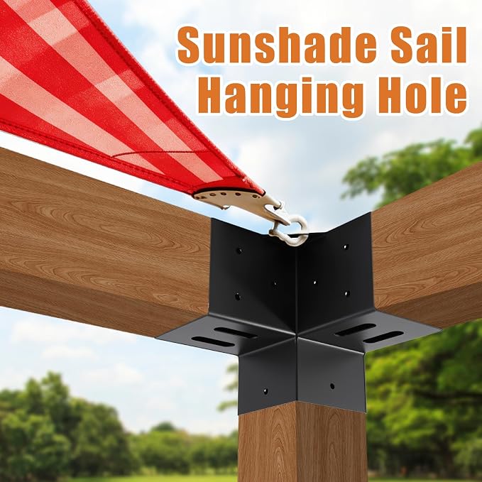 4 Pcs 4"x4" 3 Way Right Pergola Brackets | DIY Pergola Kit - Image 4