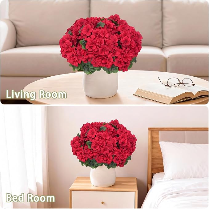 8 Pcs Artificial Geraniums Flowers - Image 5