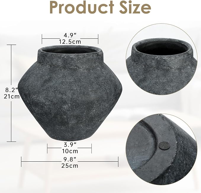 Briful Large Rustic Ceramic Vase - Image 3