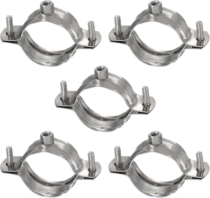 HARFINGTON 5pcs 201 Stainless Steel 1.6"/40mm Split Ring Pipe Hanger Pipe Strap by HARFINGTON