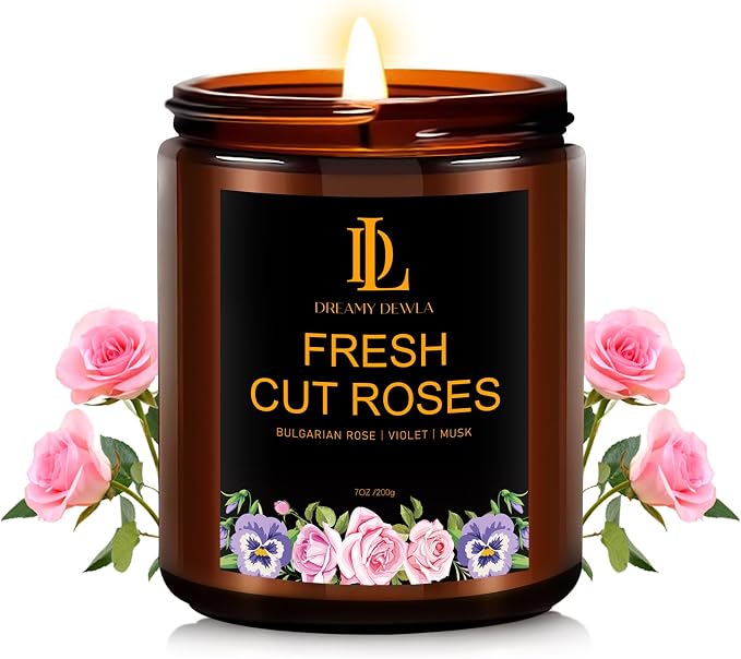 Fresh Cut Roses Candles, Fresh Cut Roses Scented Candle, Mother's Day Candle by DLDREAMYDEWLA