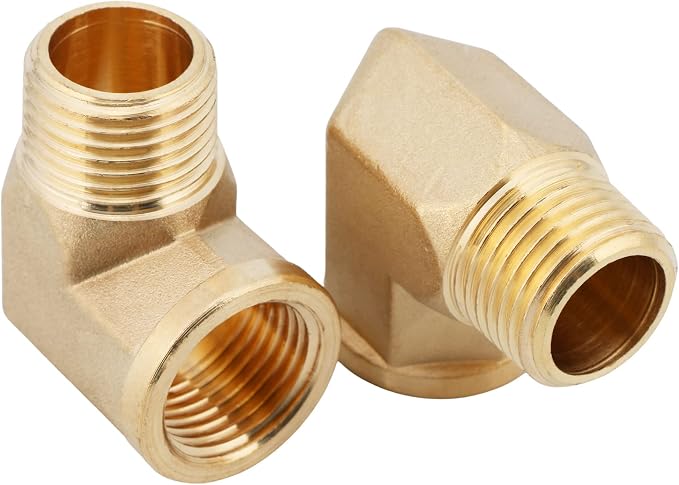 U.S. Solid 2pcs 90 Degree Barstock Street Elbow Brass Pipe Fitting 1/2" NPT - Image 3