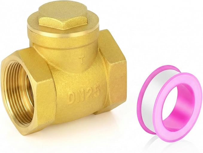 GASHER 1" Female Thread Brass Swing Check Valve, Backflow Prevention by GASHER
