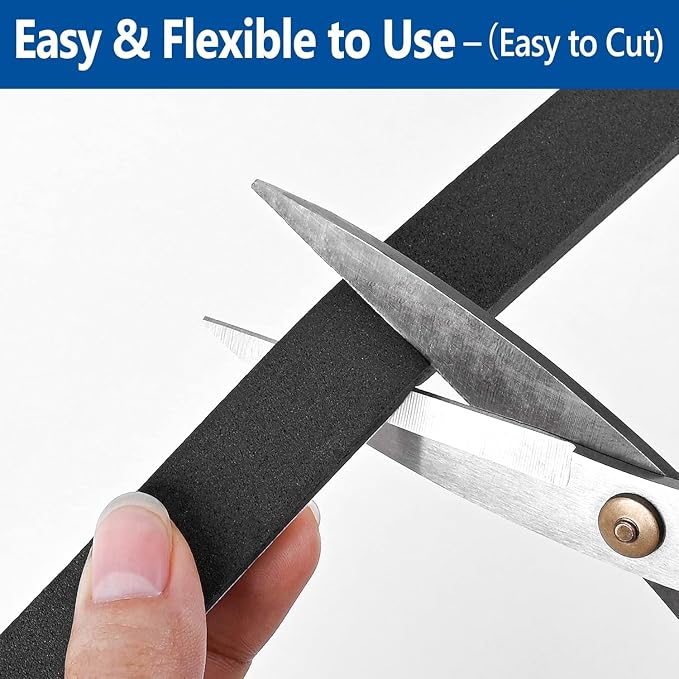 Kikerike Self Adhesive Foam Tape Weatherstrip 1/4In x 1/4In x 50Ft High Density - Image 4