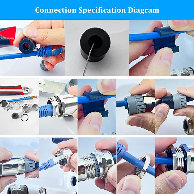 PROCET M22 long style Stainless Steel Waterproof Cable Gland-Waterproof Nylon - Image 6