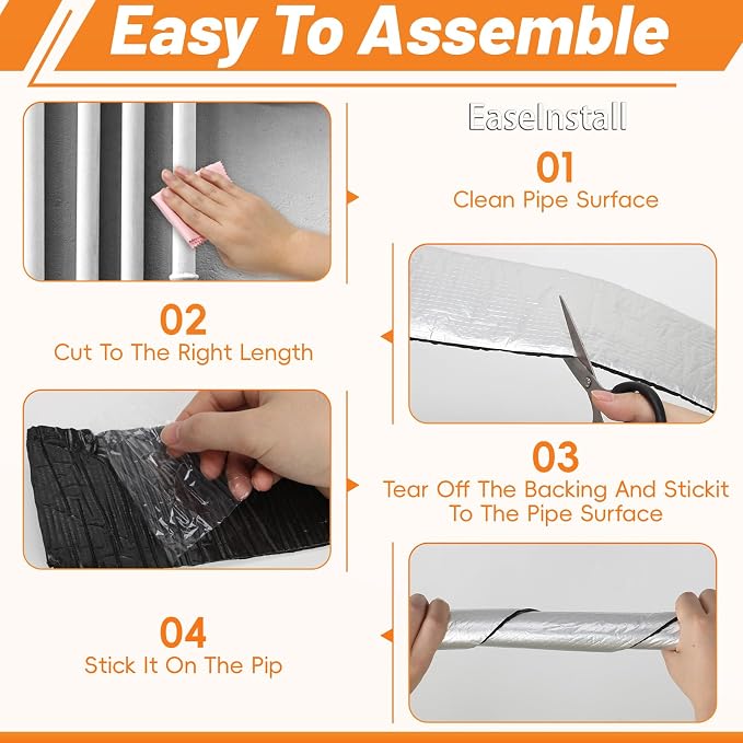 Pipe Insulation Wrap Foam Tube Self Adhesive Heat Tape - Image 8