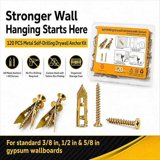 Jyphorixal 120 PCS Self Drilling Drywall Anchors - Image 8